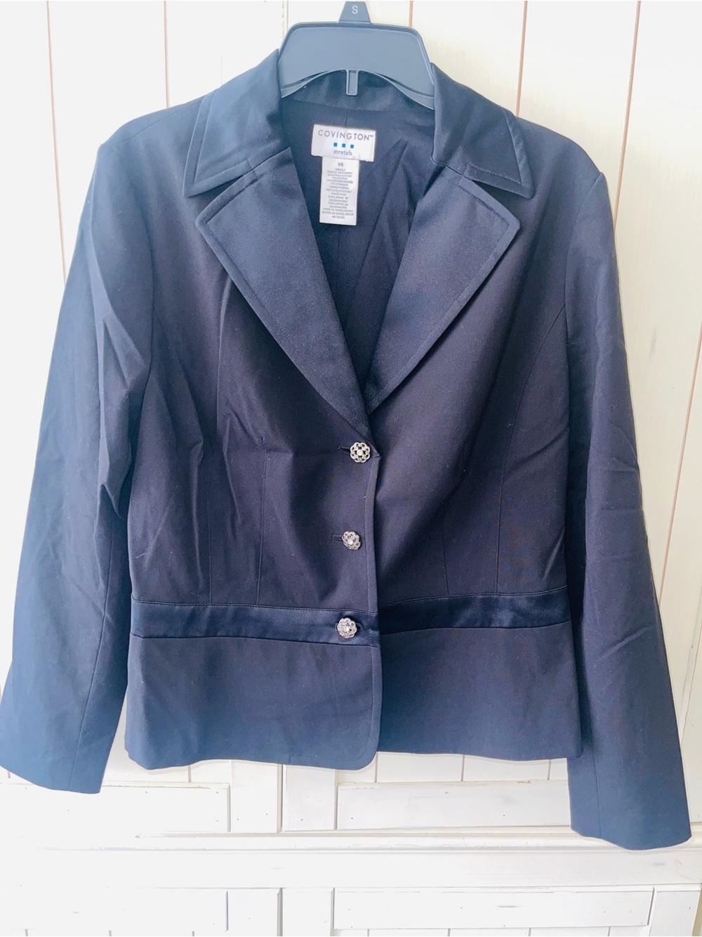Covington Women's Black Tux-like Blazer Jacket Size 14